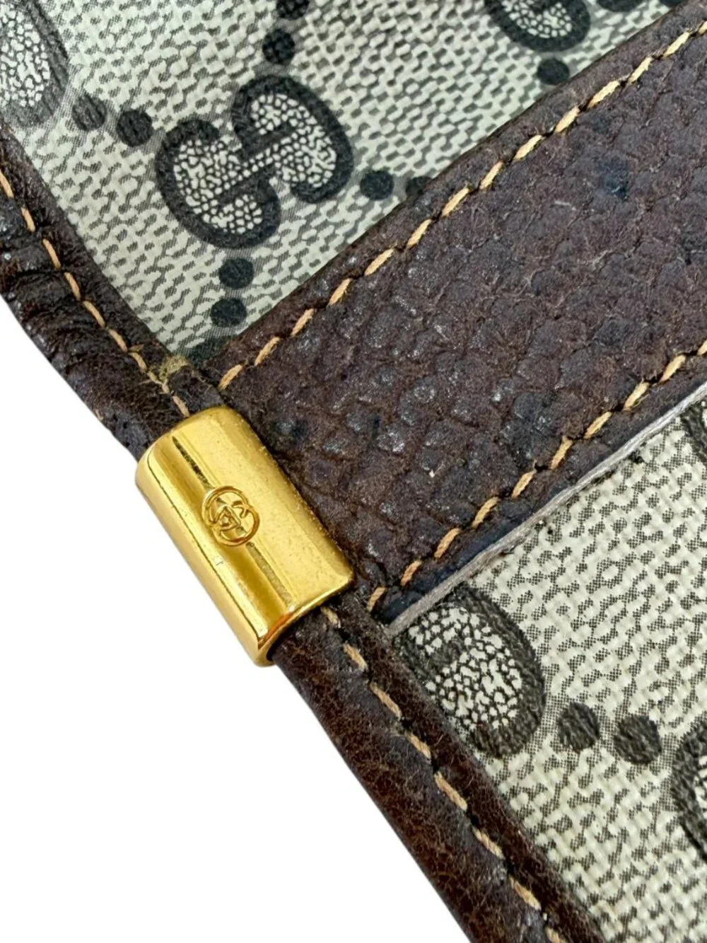 80s GUCCI Brown Supreme Canvas Monogram Document Portfolio Bag Made in Italy